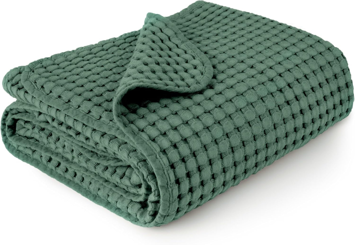 Konssy Waffle Baby Blanket - Soft & Cozy Nursery Swaddle Blanket, Lightweight Toddler Throw for Boys & Girls, Ideal for Wrapping(Green)