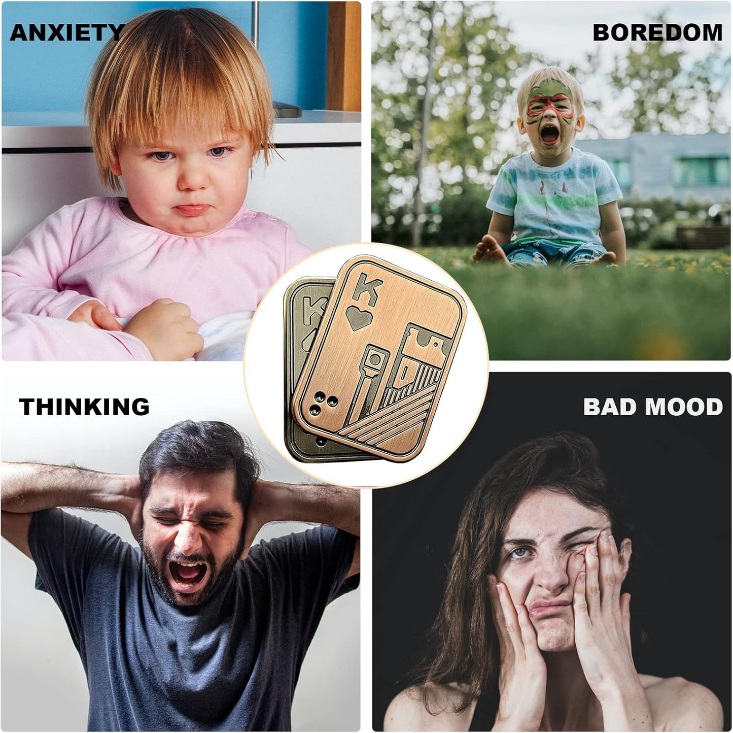 New Decompression Metal Poker Fidget_Slider, Hand Spinner Office Fidget Toys, Sensory Toys Anxiety Stress Relief Desk Toys Gifts for Adult Kids