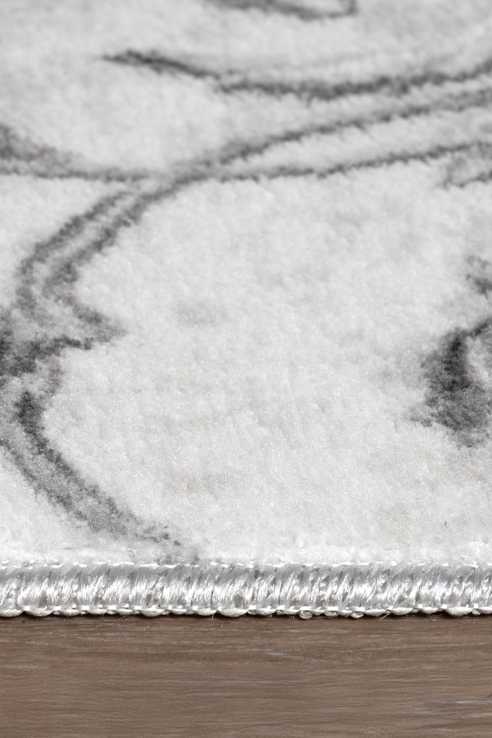 Non-Slip Washable 5x7 Area Rugs for Living Room Bedroom, Ultra Soft Bedside Rug, Indoor Floor Carpet for Kids Girls and Boys, Dorms, Nursery Rooms, Non-Skid Area Rug, Floral Grey, 5' x 7'