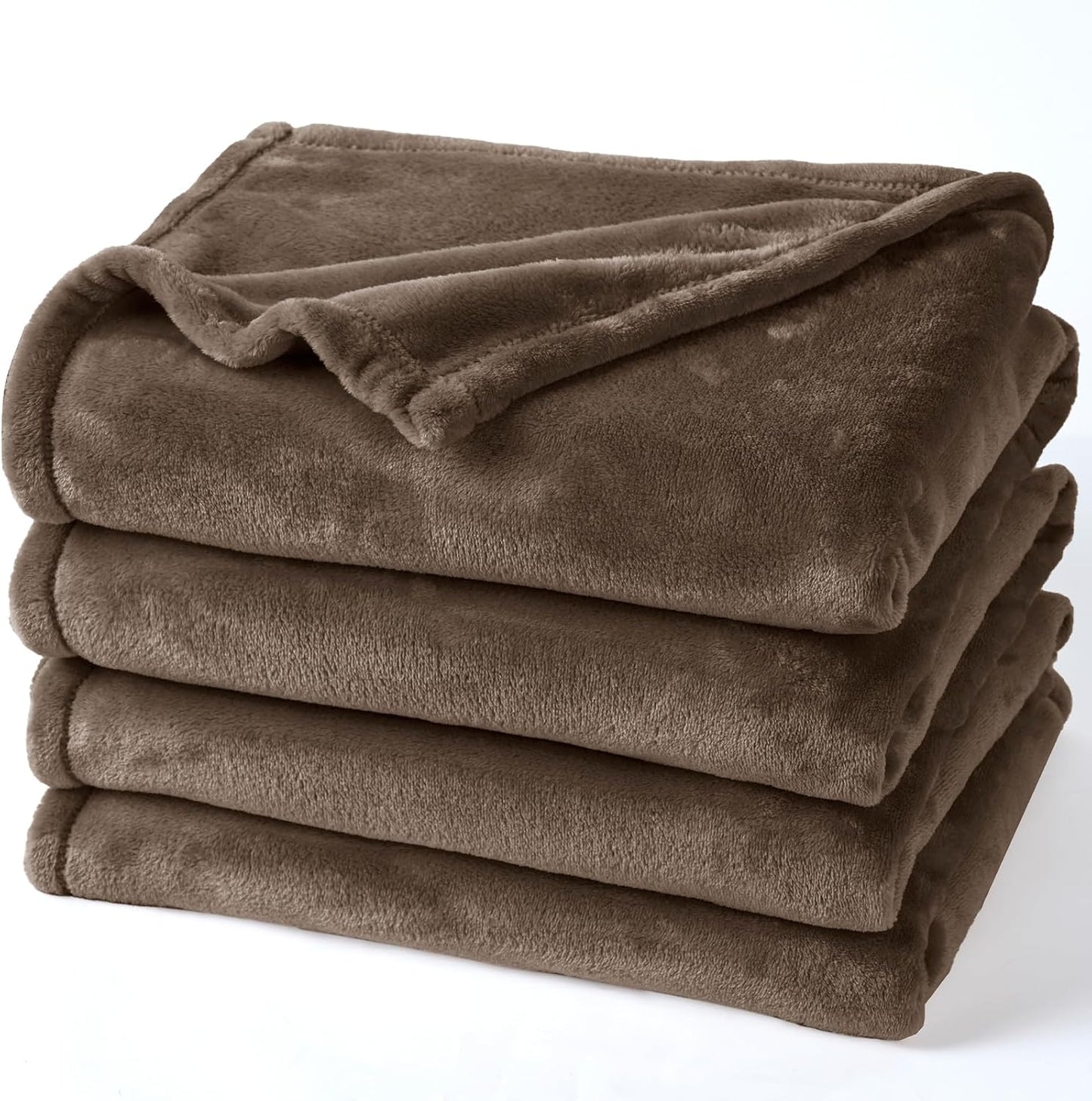 PHF Ultra Soft Fleece Blanket Twin Size, No Shed No Pilling Luxury Plush Cozy 300GSM Lightweight Blanket for Bed, Couch, Chair, Sofa Suitable for All Season, 66" x 90", Cocoa Brown