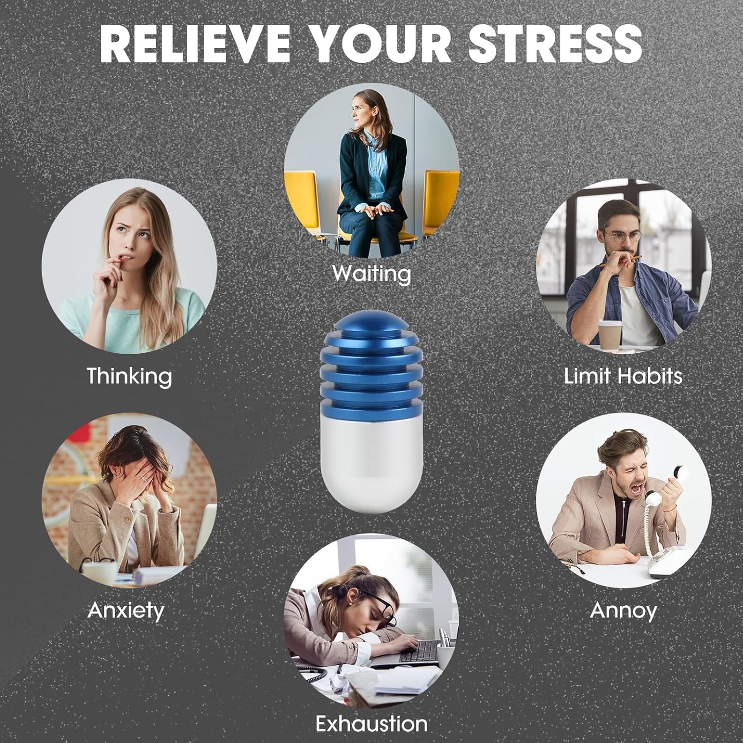 Fidget Toys Fidget Clicker Magnetic Metal Capsule Fidget Toys Fidget Slider, EDC Fidget Toy for Adults Teens, ADHD Anxiety Stress Relief Toys, Gift for Boyfriend, Husband and Father (Blue)