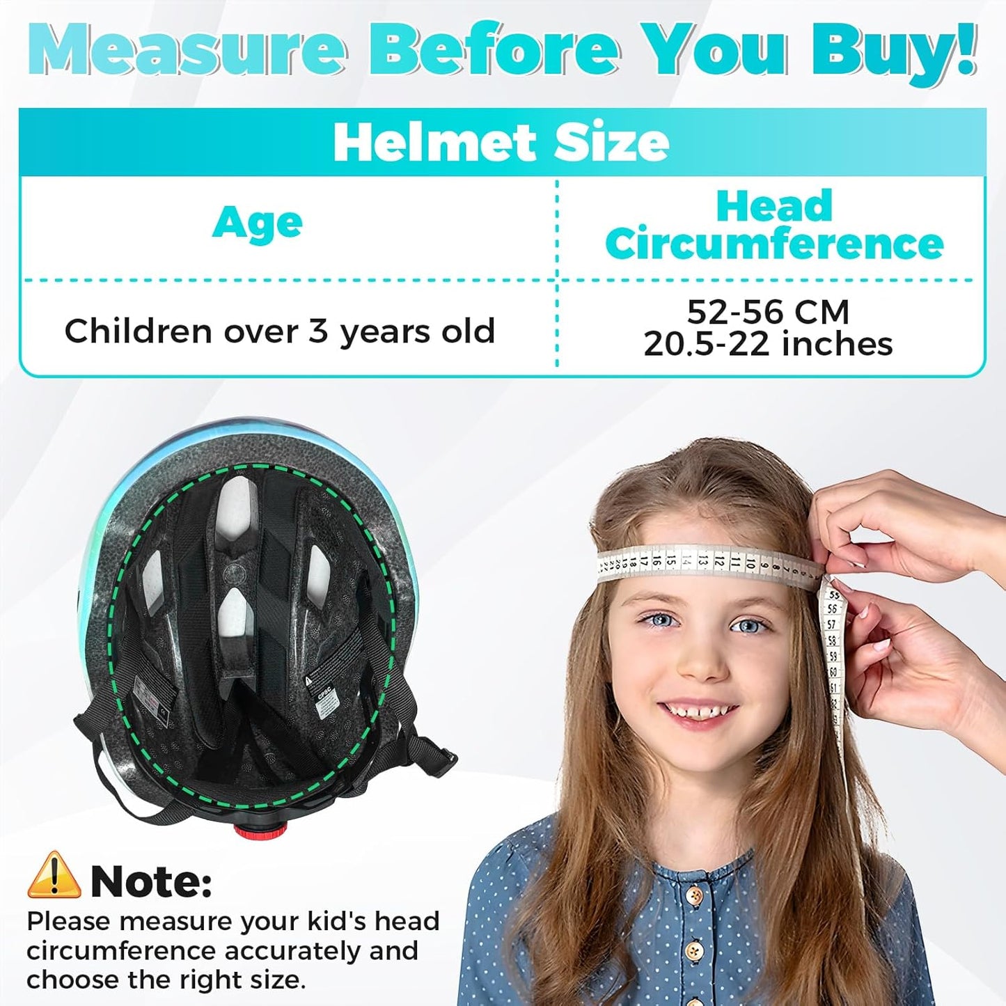Kids Bike Helmet Toddler Helmet for Boys Girls Youth Kids with LED Lights Bicycle Helmets with Protective Gear Set Knee Elbow Wrist Pads for Cycling Skateboard Scooter Skating (Fits 20.5-22in)