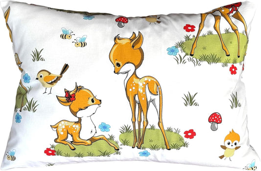 13 x 18 Inch Toddler Pillowcase Cotton, Cartoon Character Pillow for Kids, Travel Pillow Case Cover for Kids - Bambi Pillow Cases