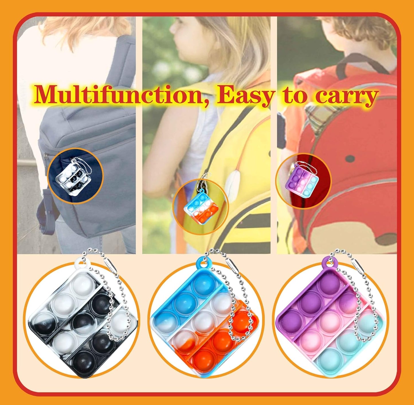 200 Pcs Mini Pop Bubble Fidget Toys for Party Favors, Pop Toy Bulk for Party Favor, Classroom Student Prizes Christmas Easter Basket Goodie Bag Stuffers Valentine for Kids