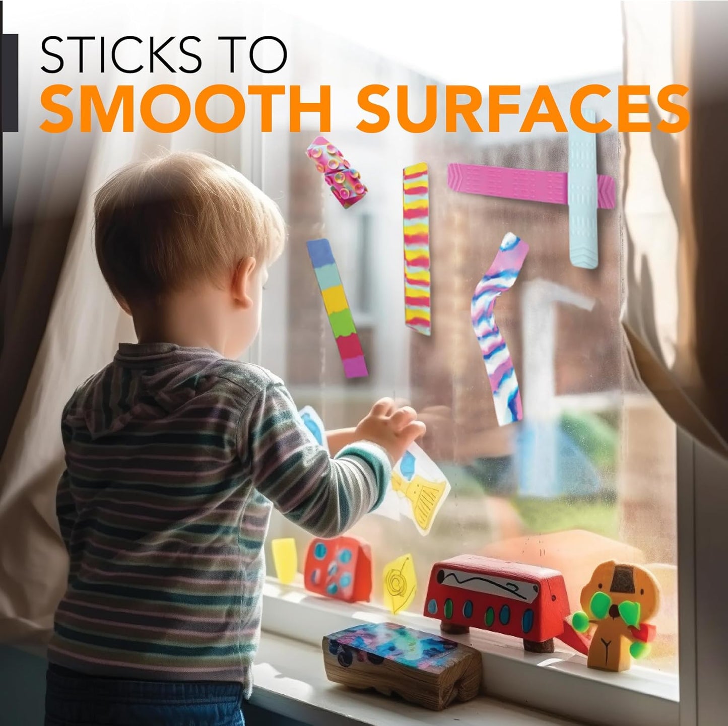 BUNMO Stretchy Strings - Sensory Toys for Toddlers 1-3 - Stimulating & Addictive Sensory Toys for Kids with Autism - Fidget Toy for Anxiety & Stress Relief - Hours of Fun for Kids - Suction 6pk