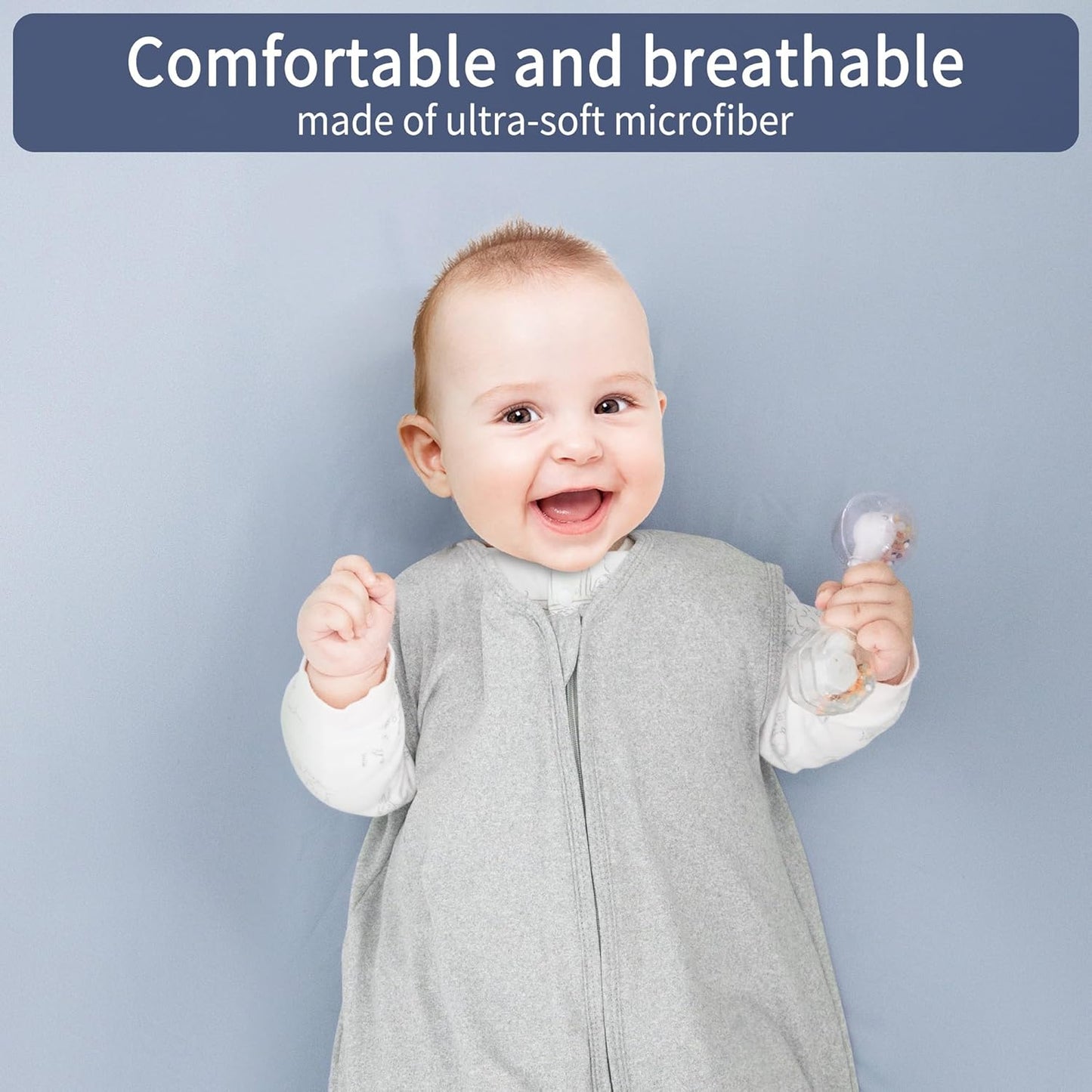 Baby Crib Sheets for Boys Girls, 2 Pack Fitted Crib Sheet for Standard Crib and Toddler Mattress, Soft Microfiber Baby Sheet 52x28x8in (Navy & Gray)