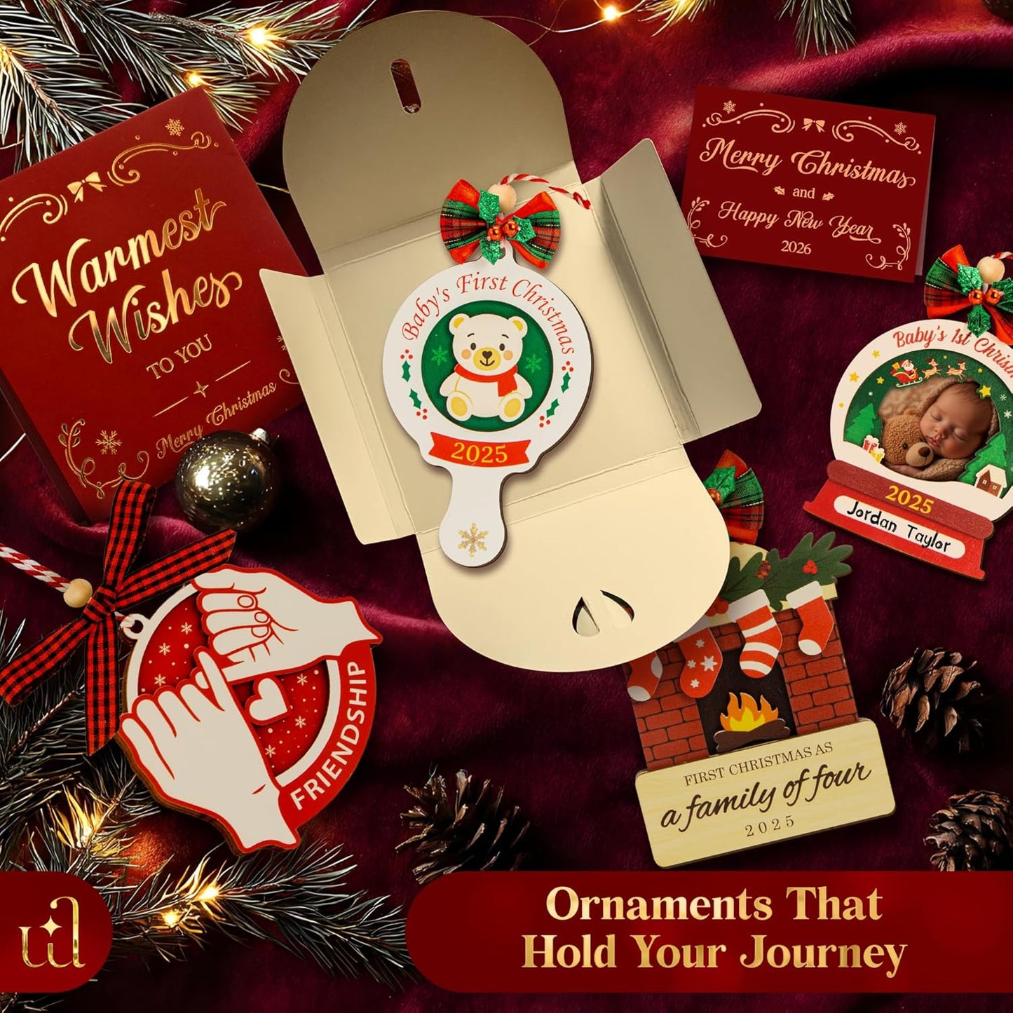 Baby First Christmas Ornament 2025 for Girl Boy - Baby's 1st for Parents, Gingerbread Newborn Ornament Keepsake Babys First Xmas Ornaments for Xmas Tree Decorations