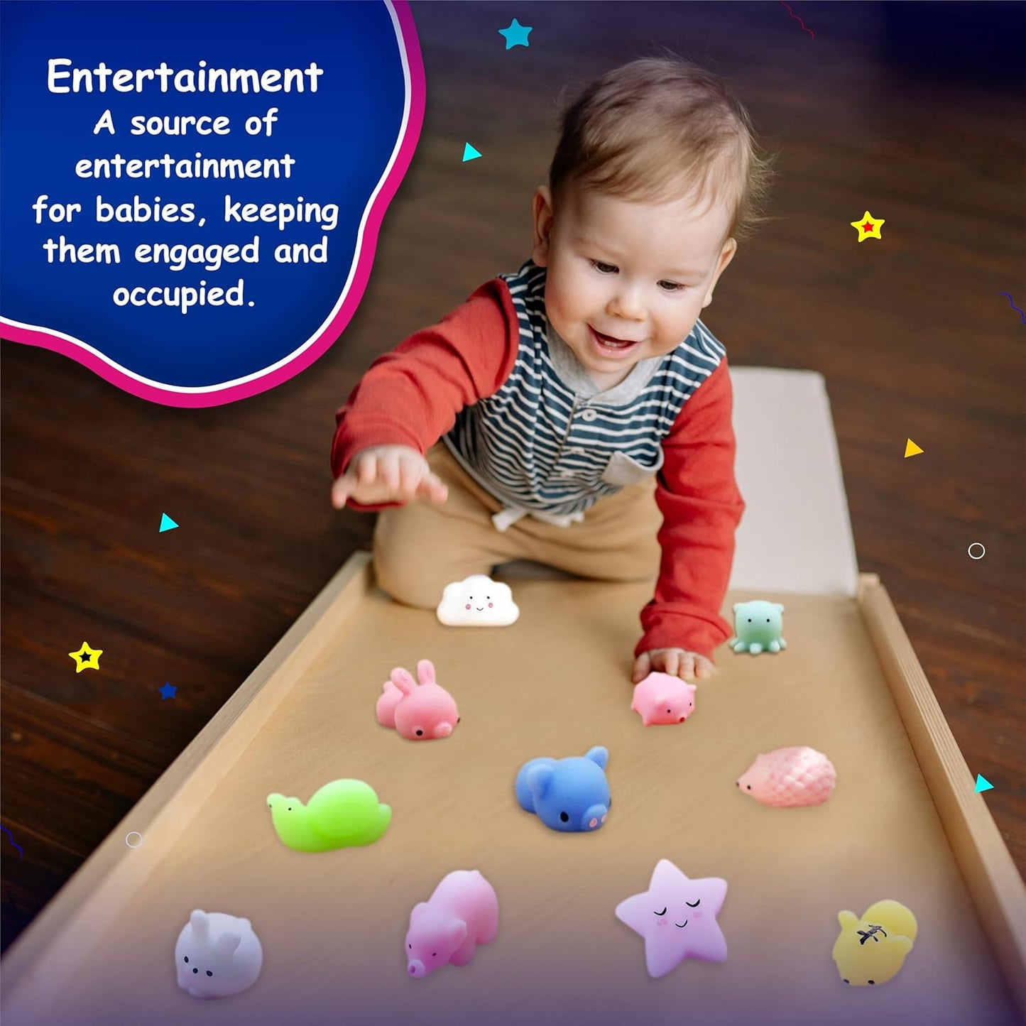 50pcs Mochi Squishy Toys Kids Party Parent-Bonding Calming Mini Fidget Animal Stress Relief Fun Entertaining Toys for Kids