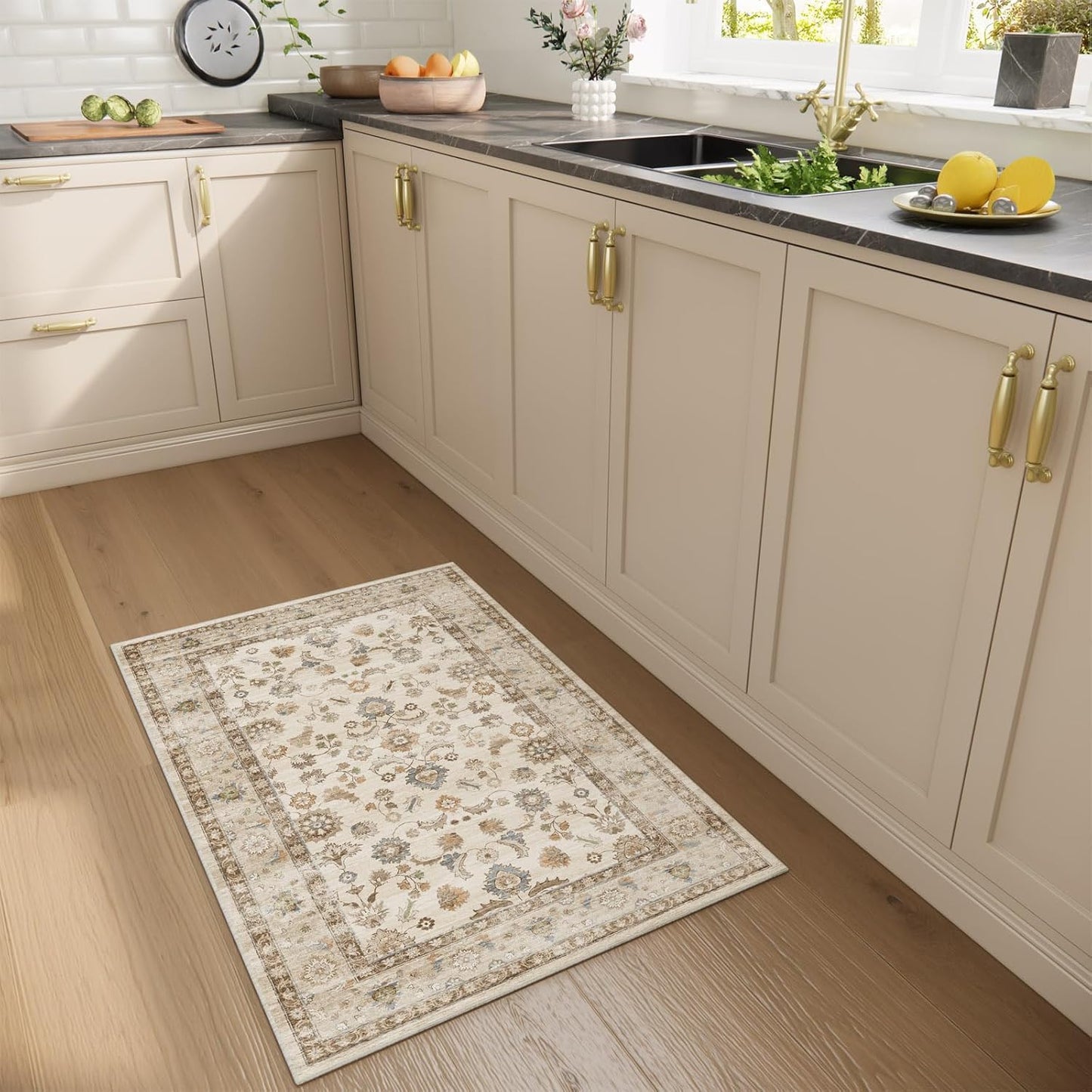 Machine Washable Small Rugs for Kitchen: Door Mat Indoor Entrance 2x3 Entryway Rug Stain Resistant Non-Slip Low Pile Soft Throw Carpet for Front Door Indoor Entrance Entry Bedroom Nursey