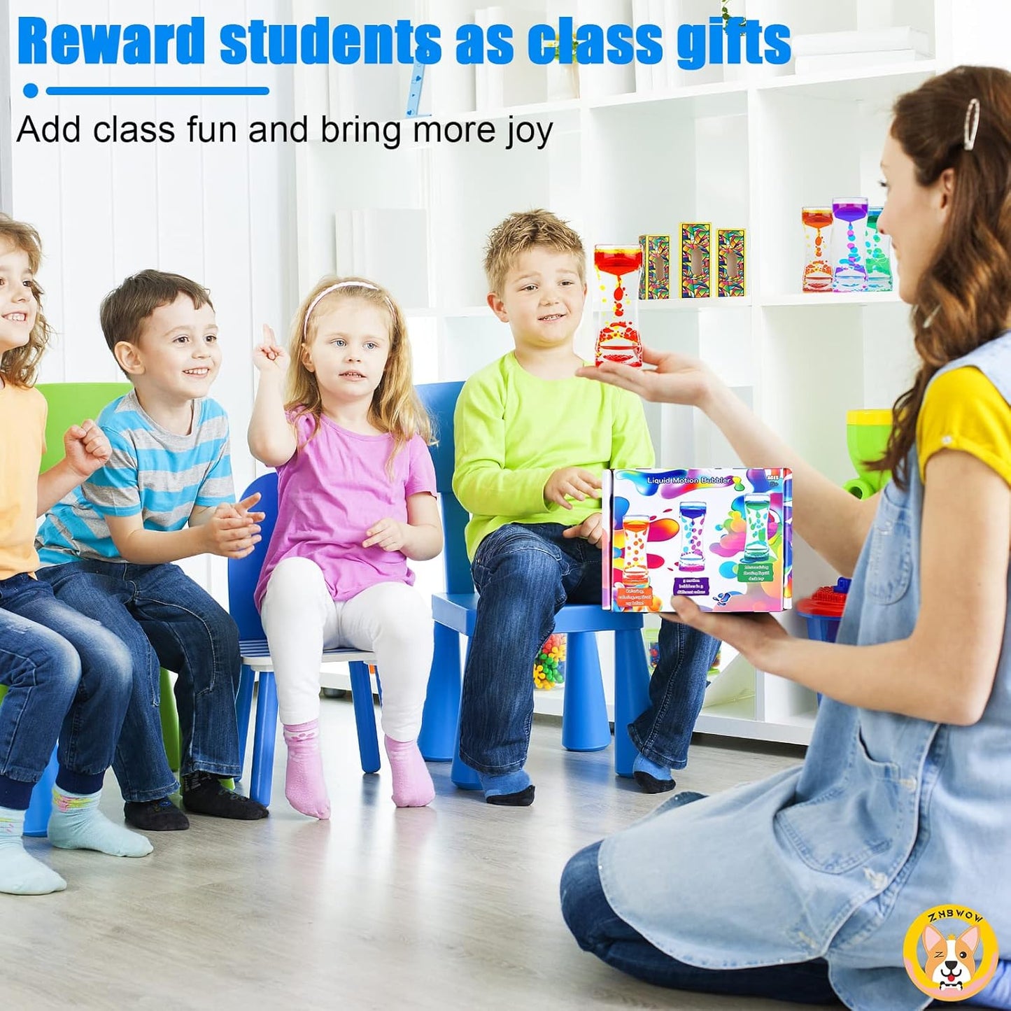 Liquid Motion Bubbler for Kids Adults,Sensory Toys,(3-Pack) Fidget Timer Liquid Toy,Autism Toy,Oil Water Desk Toy,Anxiety Toys，Christmas Stocking Filler Gift