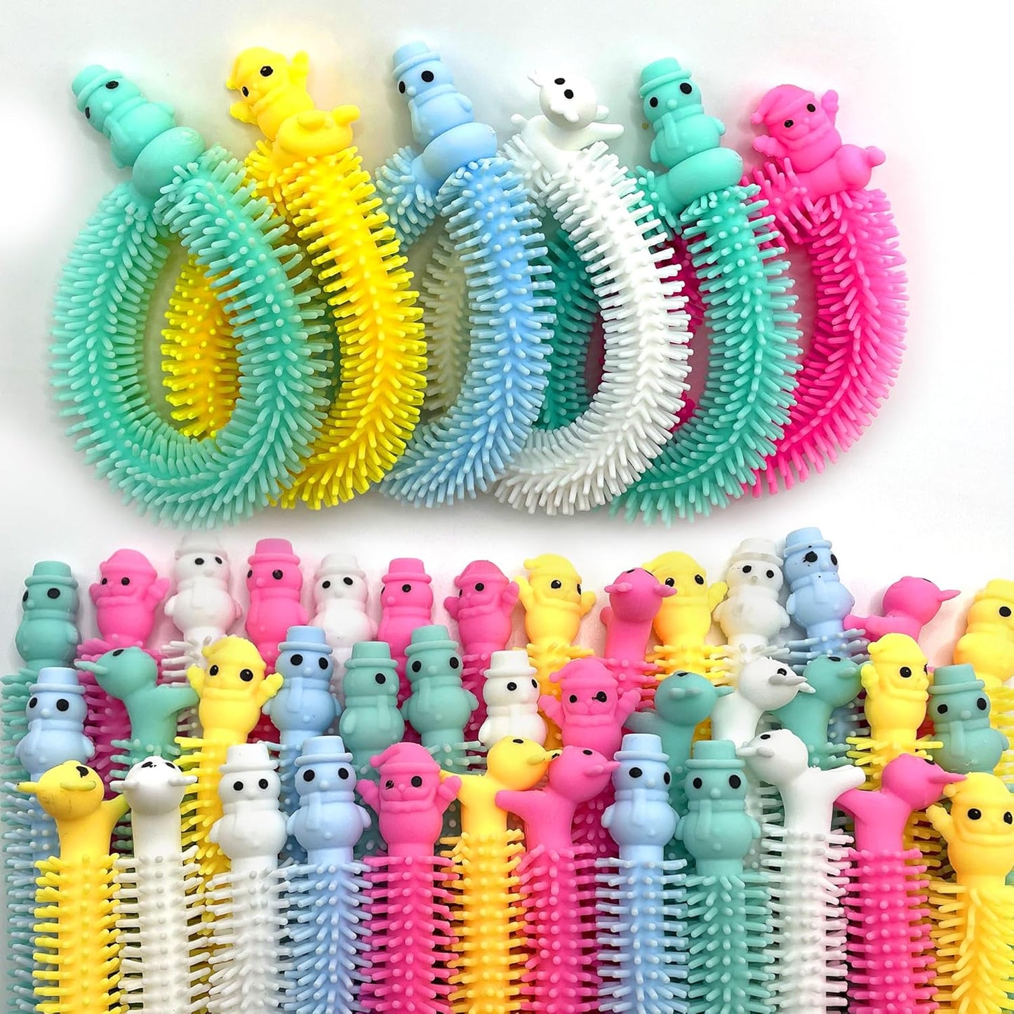 40 Pack Christmas Stretchy Strings Fidget Toys,Colorful Sensory Toys with Santa Claus,Snowman,and Reindeer,Anti-Anxiety Autism Toys for Kids,Perfect Children's Gift,Party Favors & Decoration