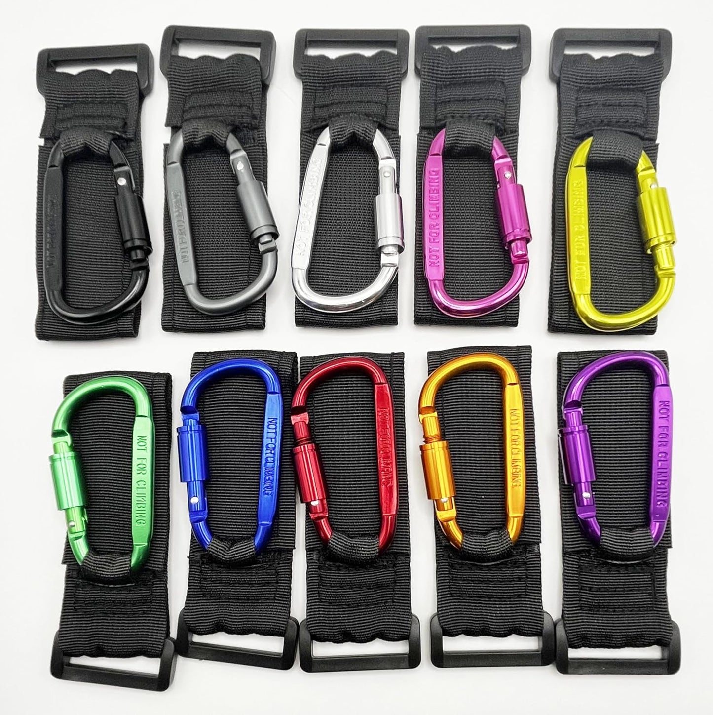 Baby Stroller Hook, Carry 30 lbs per Stroller Carabiner Clip, Adjustable Baby Stroller & Car Seat Hook for Hanging Diaper Bag, Wheelchair,Golf cart, Shopping and Pet Cart(2 Pcs Fuchsia)