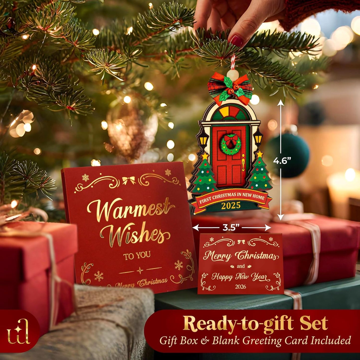 New Home Ornament 2025 - Our First Home Ornament 2025 for Christmas Tree Decorations, Christmas Ornaments New Homeowner Gifts Ideas, House Warming Gifts for Couples