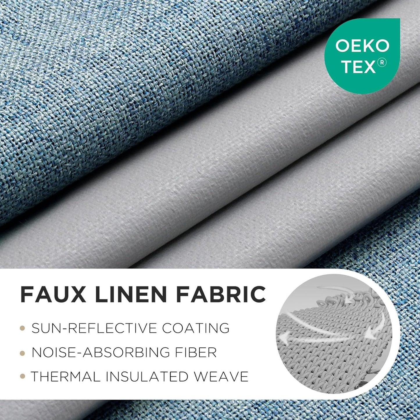 Joydeco Blackout Curtains 63 Inches Long 2 Panels Burg, Room Darkening Curtains for Bedroom, 100% Black Out Textured Thermal Drapes Privacy Protection 2 Panels Set(W52 x L63 Inch, Sky Blue)