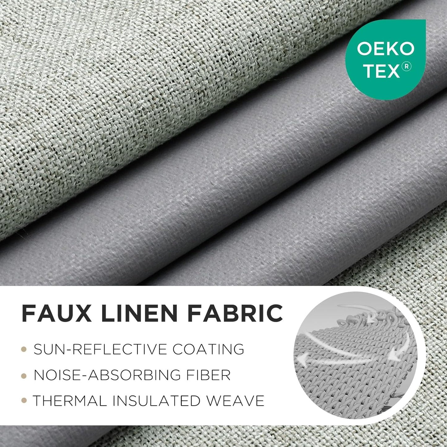 Joydeco Sage Green Blackout Curtains 108 Inches Long, Extra Long Curtains 108 Inch Length 1 Panel for Bedroom, Thermal Insulated Linen Black Out Curtains with Grommets(100x108, Sage Green)