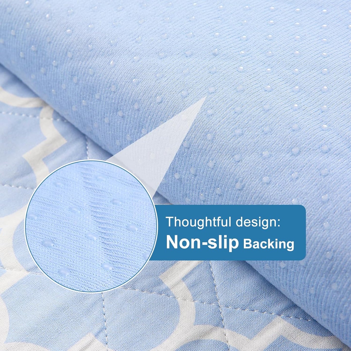 OUTCREATOR® Washable Bed Pads 34" x 56" (Pack of 2), Incontinence Mattress Protector, Anti-Slip Waterproof Underpads for Adults Kids Elderly Pets, Absorbency & Reusable Bedwetting Pads (Blue)