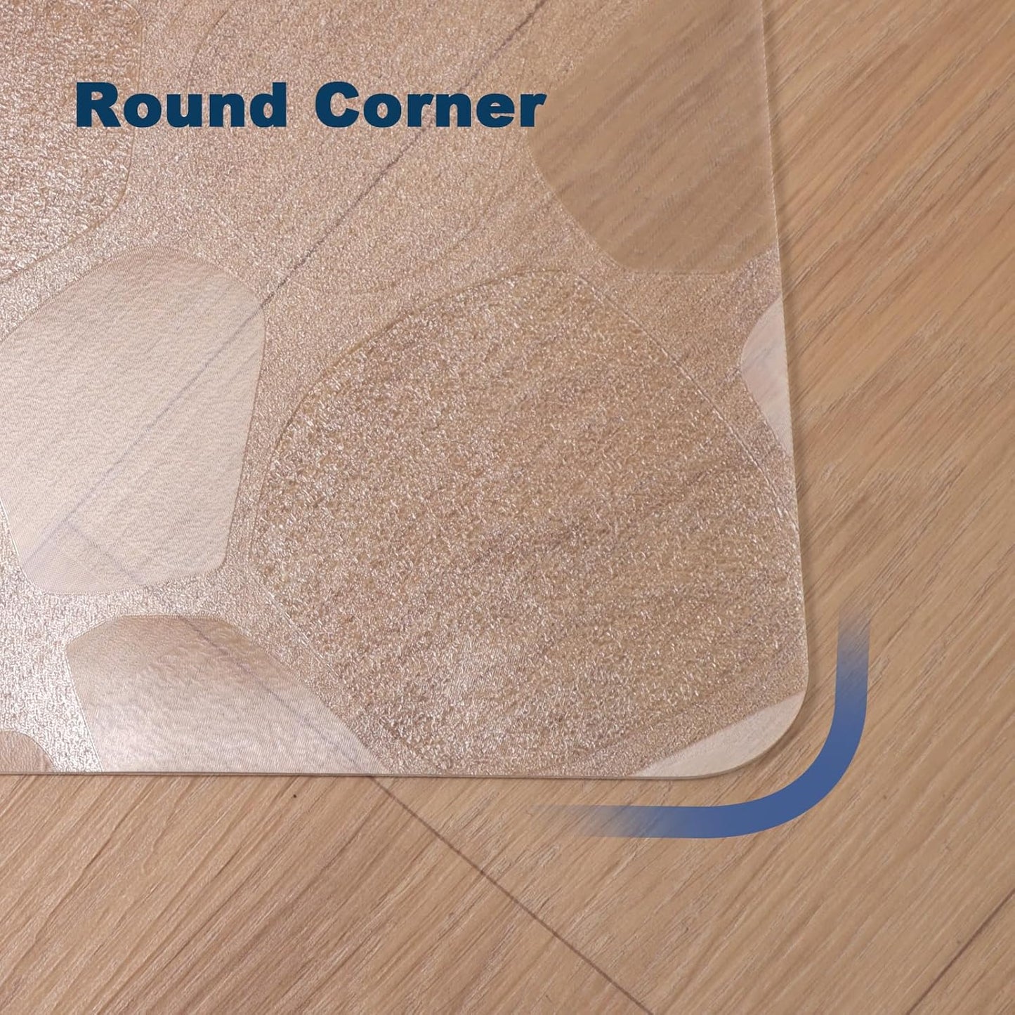 Clear Pebble Patterned Refrigerator Mat, 2mm PVC Anti-Slip Floor Protector, Scratch & Moisture Resistant, Floor Protection for Under Refrigerator (36x36 inch)