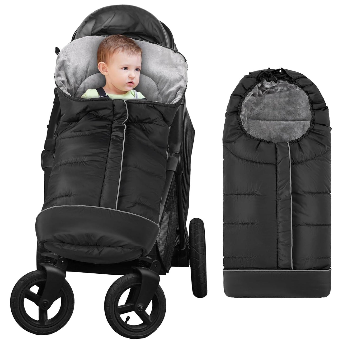 Yoofoss Winter Stroller Cover - Universal Toddler Footmuff, Water Resistant Coral Baby Stroller Bunting Sleeping Bag