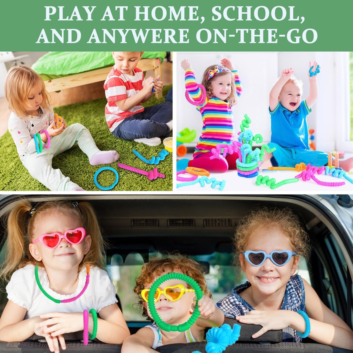 24Pack Pop Tubes Sensory Toys, Fidgets Toys & Party Toys for Kids, Fine Motor Skills Learning Toddler Toy, Perfect Preschool Boy Girl Gifts Creative, Autism and Anxiety Disorders for Kids.