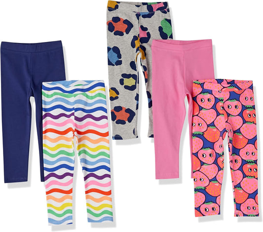 Amazon Essentials Girls and Toddlers' Leggings, Multipacks