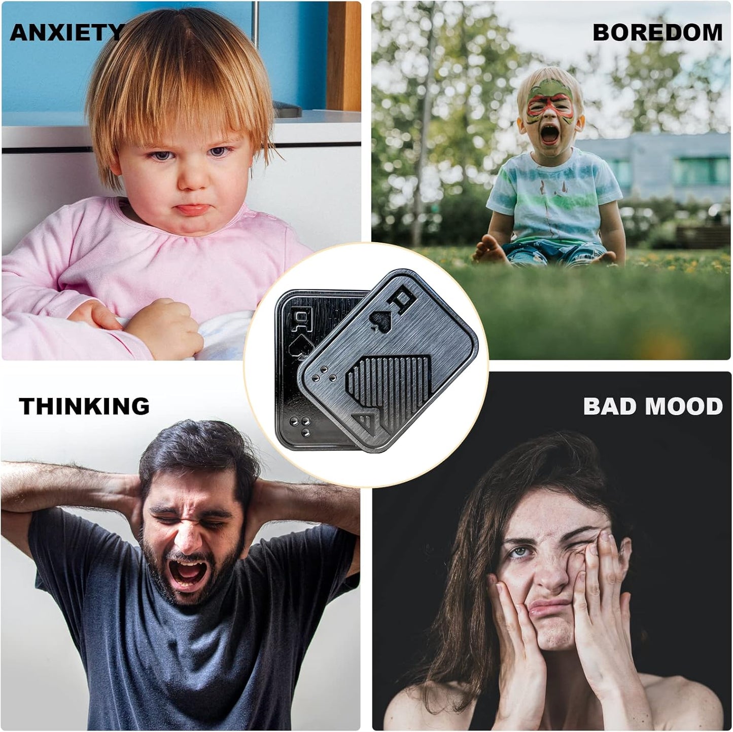 New Decompression Metal Poker Fidget_Slider，Manually Rotate Adult Office Decompression Toys to Relieve Pressure, Tabletop Toys for Adults and, Pressure Novel Toy Gift for Kids or Friends (silveryAA)