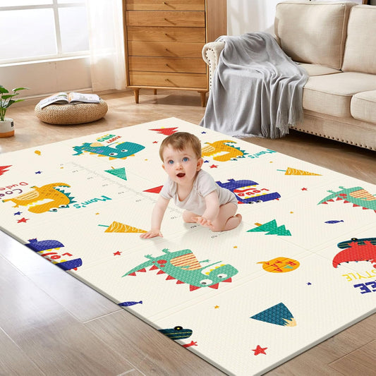 Baby Play Mat, 74 x 50 Inch Play Mat Perfect for Use Baby Playpen, Foldable Baby Foam Playmat for Floor, Portable Waterproof Activity PlayMats for Babies, Infants and Toddlers