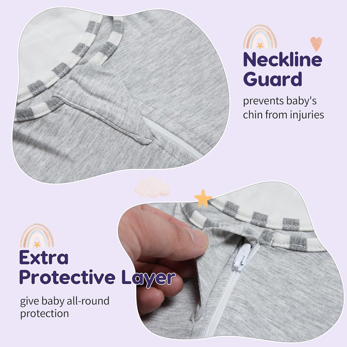 PuppyPaws Baby Sleep Sack, Transition Swaddle, Sleep Sack 9-15 Months, Wearable Blanket Baby with 2-Way Zipper, Swaddles for Newborns Summer, 95% Rayon derived from Bamboo, 5% Spandex