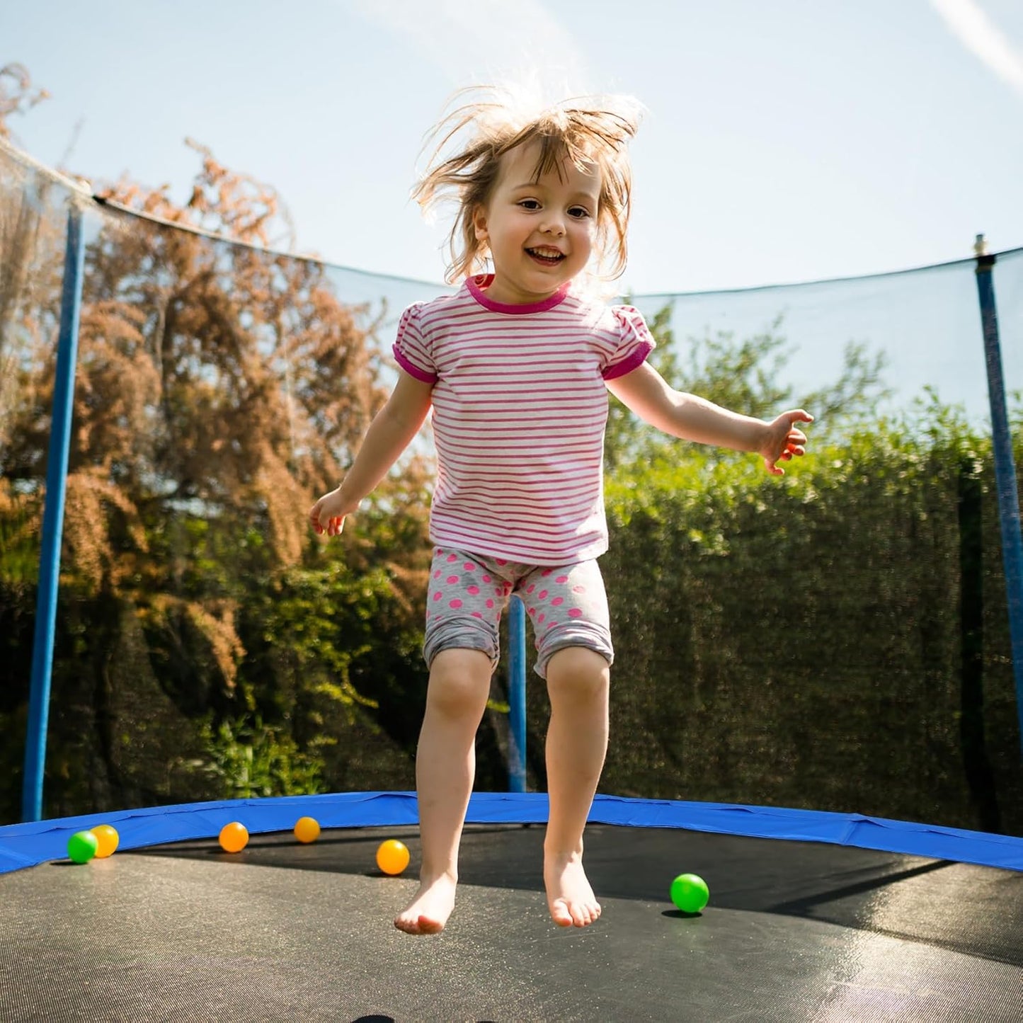 Trampoline Safety Pad 12FT 14FT Replacement Pad Safety Spring Cover, Waterproof Accessory, Round, Blue (Mat Only)