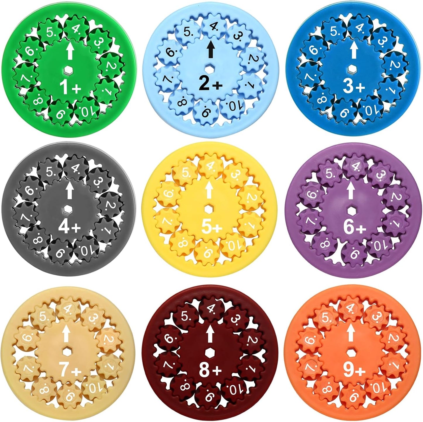 MerryXD Math Fidget Spinners，Smooth Spinning Interactive Learning Toy for Kids Fun Math Games to Relieve Stress Addition & Subtraction Math Facts Fidget Spinners