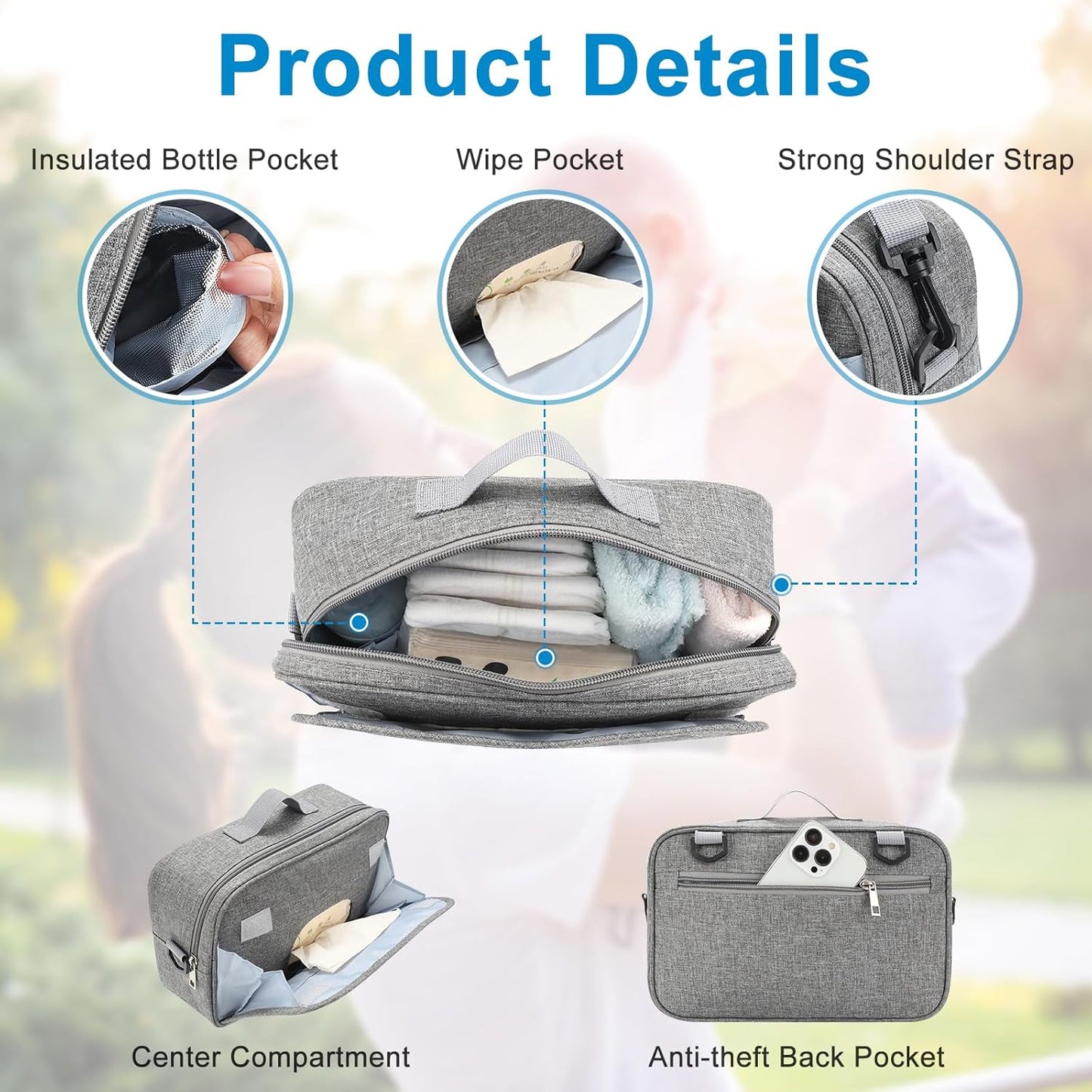 Accmor Stroller Organizer, Universal Stroller Organizer with Insulated Cup Holder Pocket, Dual Purpose Large Capacity Stroller Bag Caddy, Stroller Accessories Fits for Uppababy, Doona, Nuna Strollers