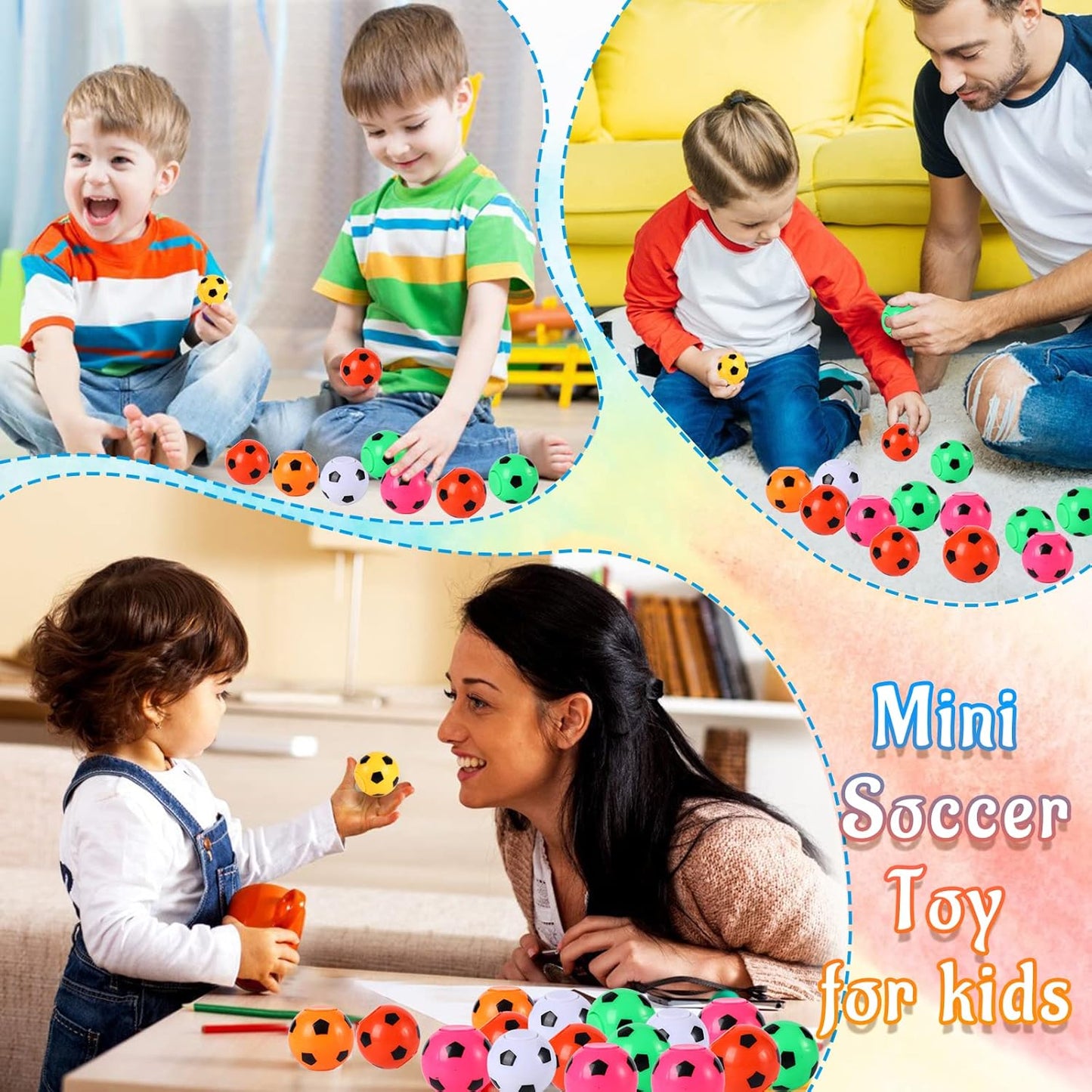 12PCS Party Favors Soccer Stress Ball Fidget Toys for Kids Soccer Ball Fidget Spinners Goodie Bag Stuffers for Kids Light Up Football Birthday Party Favors Return Gifts for Classroom Prize