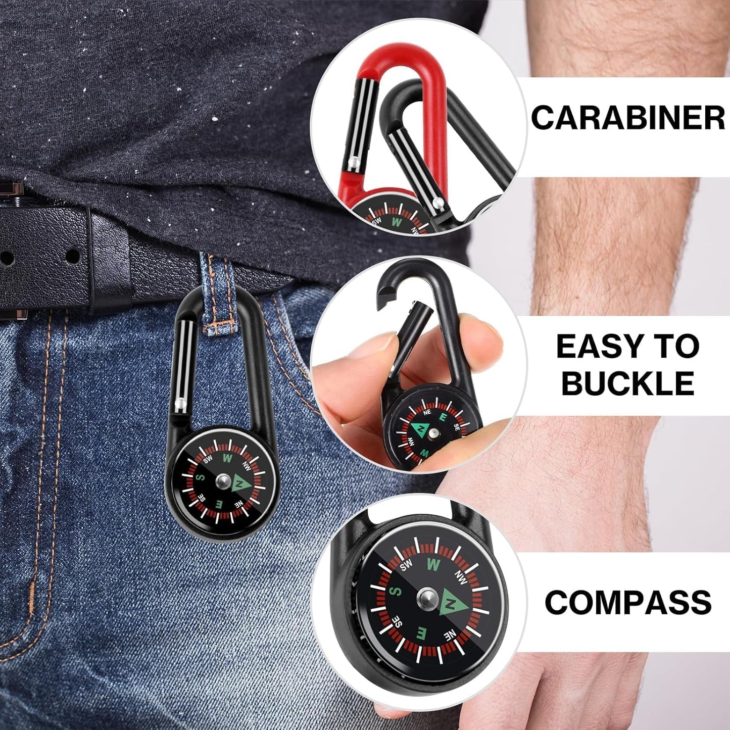 12 Pcs Mini Compass Keychain for Kids Bulk, Small Pocket Magnetic Compass Survival Hiking for Outdoor Survival Camping Party Backpacking Accessory