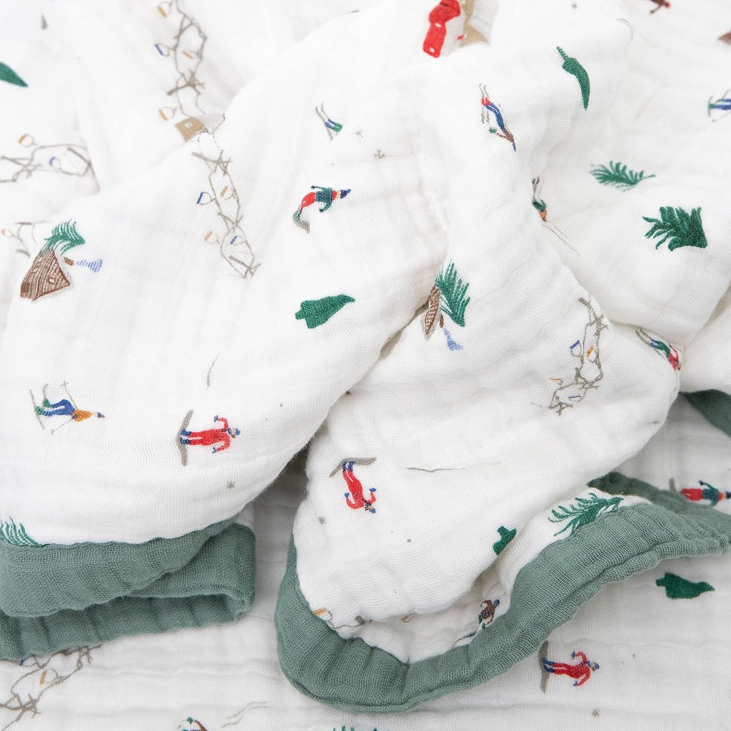 Little Unicorn Premium Quilted Throw | Super Soft, Multi-Layered Muslin XL Blanket| Great for Kids & Families (Powder Party)
