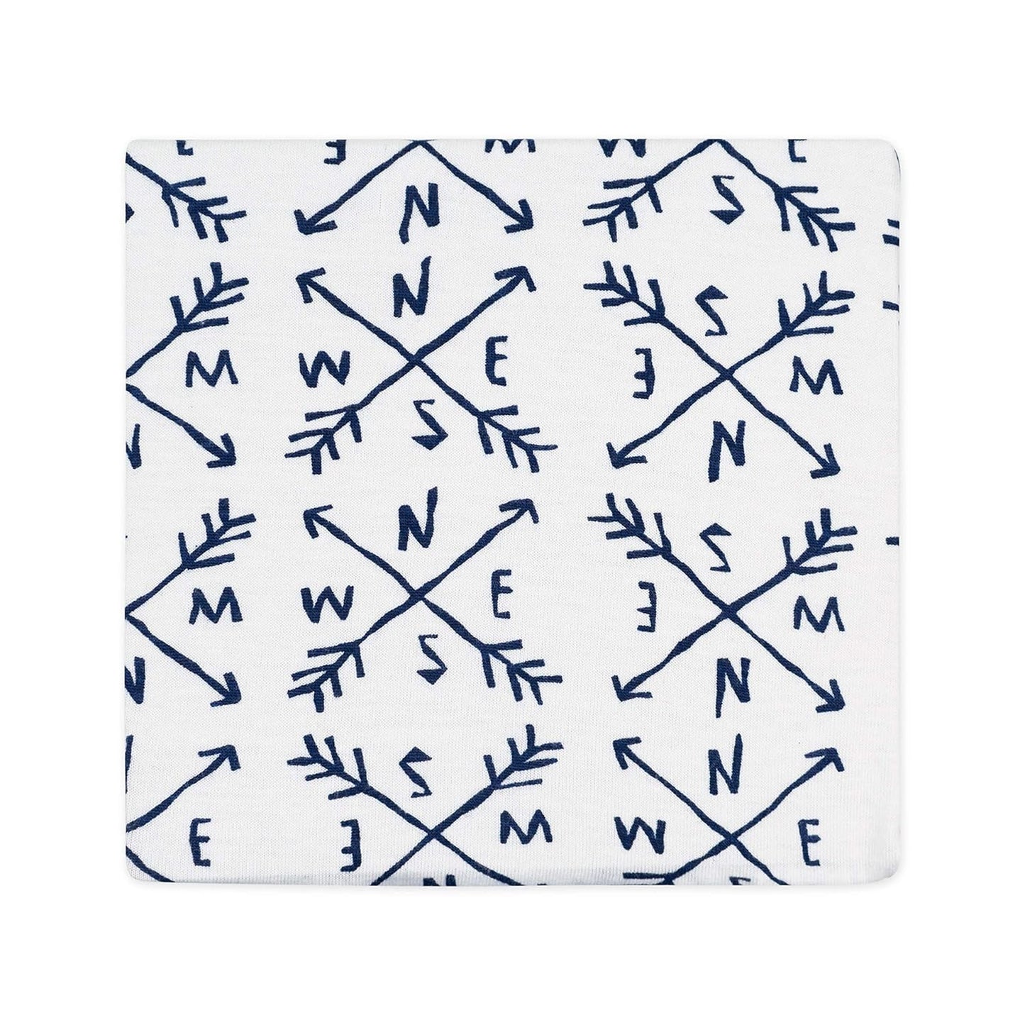 HonestBaby unisex baby Organic Cotton Changing Pad Covers (Set of Two) Winter Accessory Set, Compass/Navy, One Size US