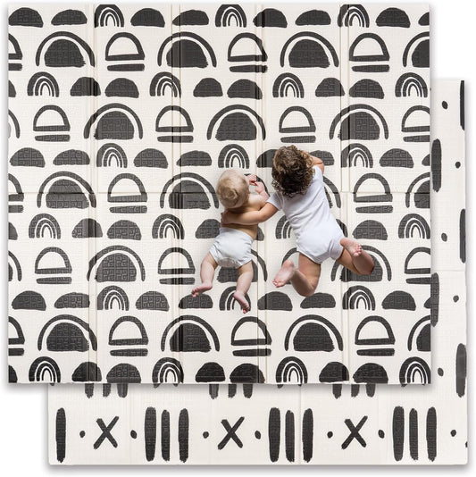 JumpOff Jo - Extra Large Waterproof Foam Padded Play Mat for Infants, Babies, Toddlers, Play Pens & Tummy Time, Foldable Activity Mat, 77 x 70 x 0.6 inches