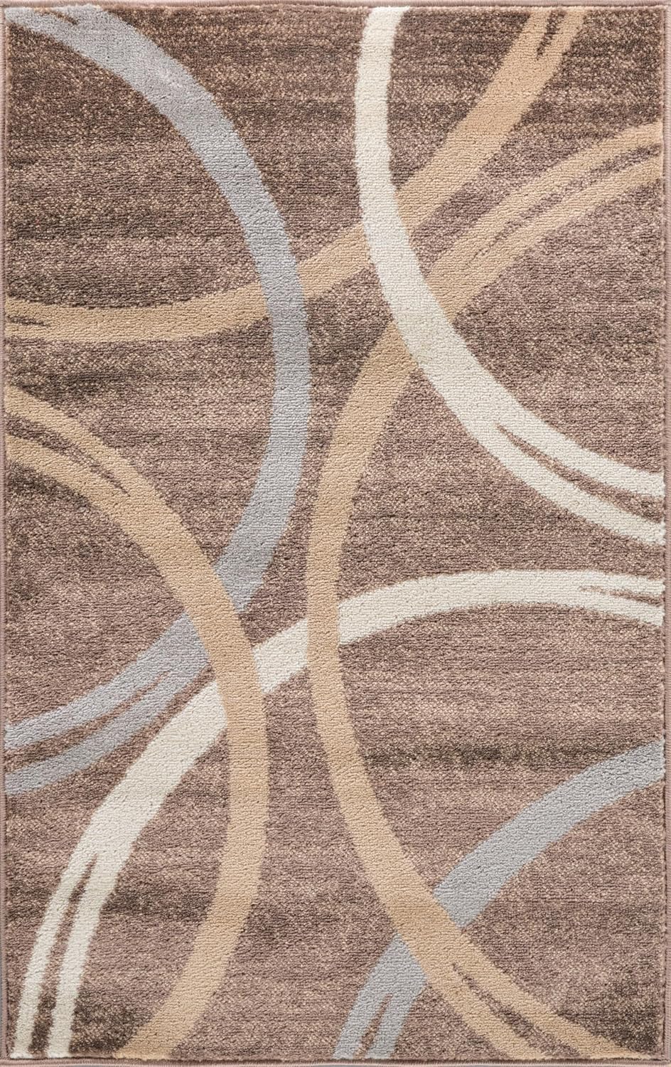 Rugshop Modern Wavy Circles Design Area Rug 2'7" x 4' Brown