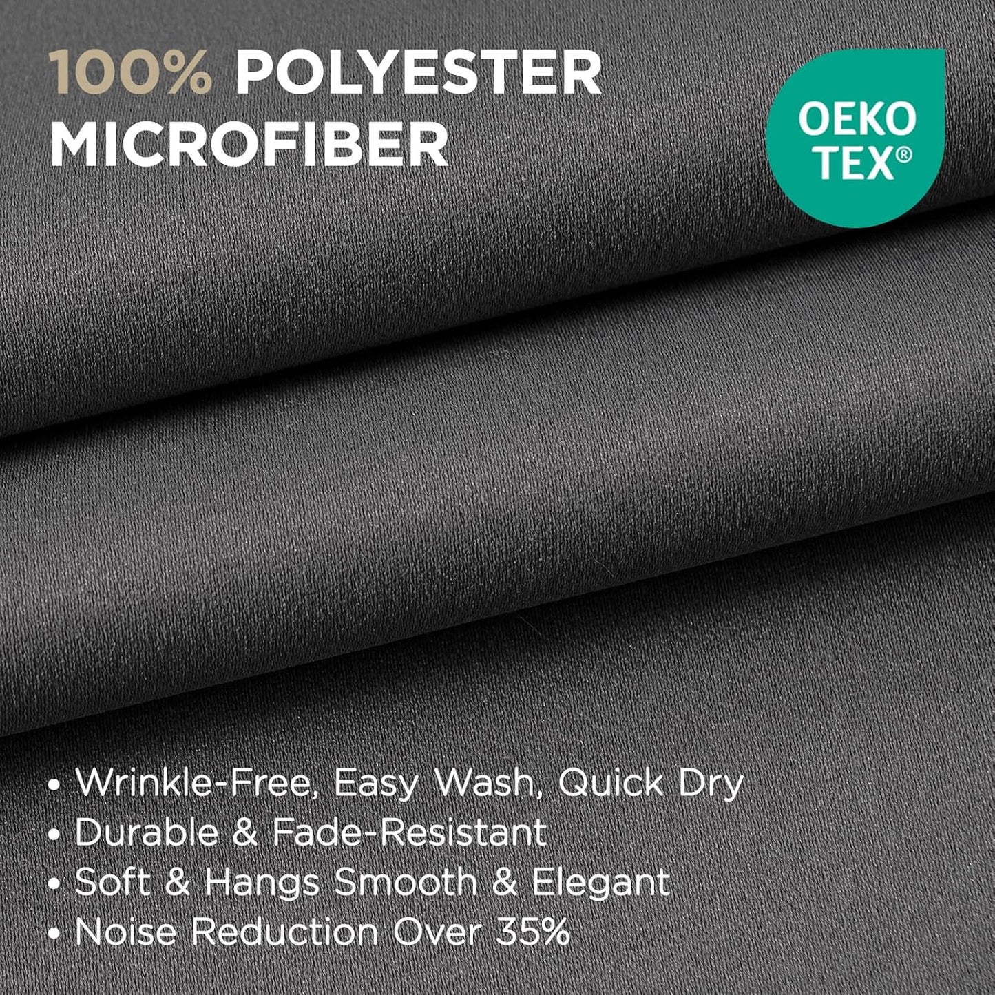 Joydeco Blackout Curtains 54 Inch Length 2 Panels Set, Thermal Insulated Long Curtains& Drapes 2 Burg, Room Darkening Grommet Drapes for Living Room Bedroom Window (W52 x L54 Inch, Light Grey)