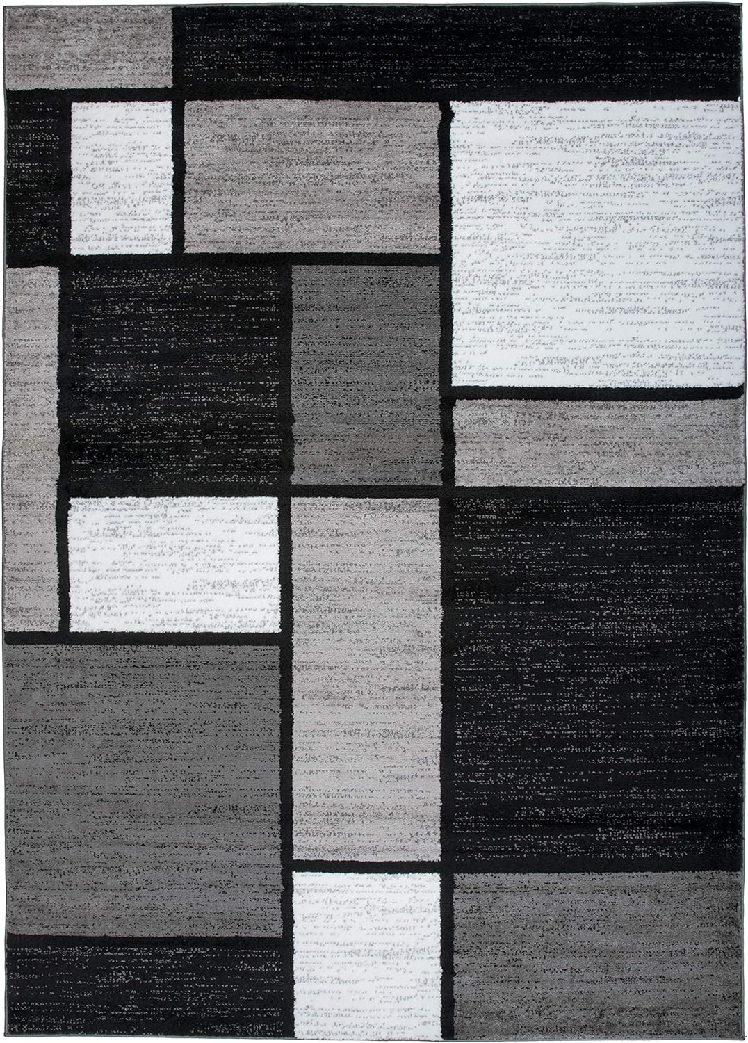 Rugshop Contemporary Modern Boxes for Home Office,Living Room,Bedroom,Kitchen Non Shedding Area Rug 10' X 14' Gray