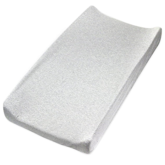 HonestBaby Girls Organic Cotton Changing Pad Cover, Light Gray Heather, One Size