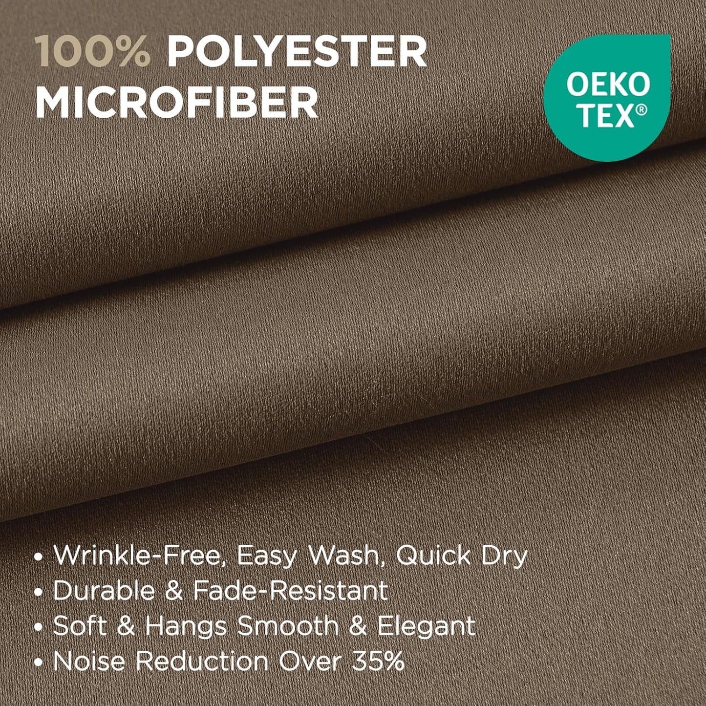 Joydeco Blackout Curtains 45 Inch Length 2 Panels Set, Thermal Insulated Long Curtains& Drapes 2 Burg, Room Darkening Grommet Drapes for Living Room Bedroom Window (W52 x L45 Inch, Khaki)