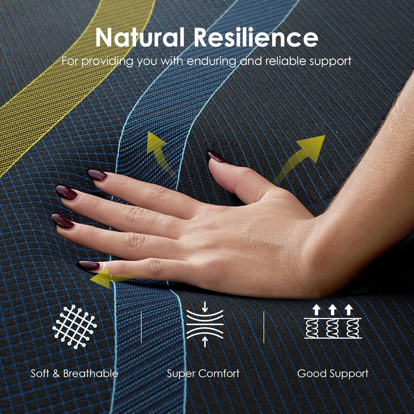 14 inch Queen Mattress Multi-Layer Memory Foam Mattress - Medium Firmness with Bamboo Charcoal & Green Tea Infusion