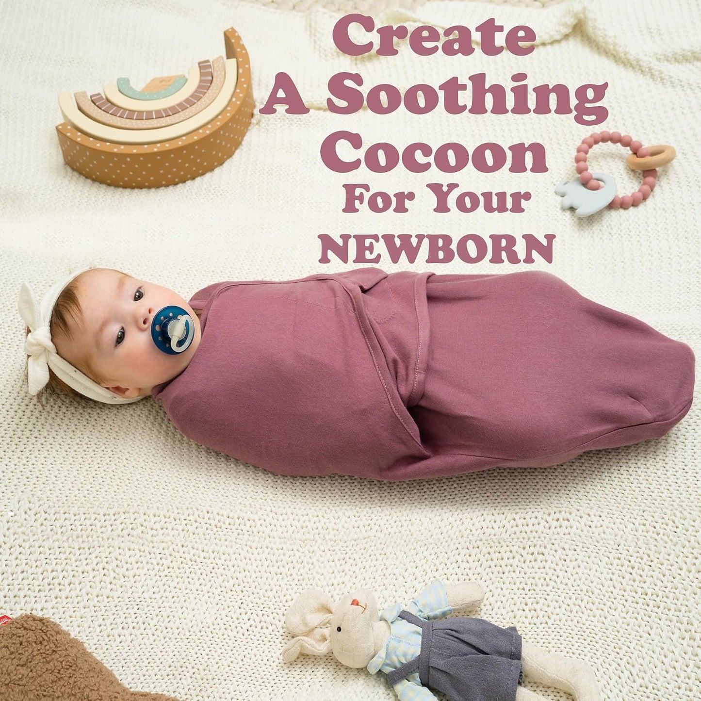 Bublo Baby Swaddles for Newborns – 4-Pack Infant Swaddles 0-3 Months – Adjustable Swaddle Sleep Sack with Zipper – Soft Organic Cotton Baby Wrap for Safe & Cozy Sleep