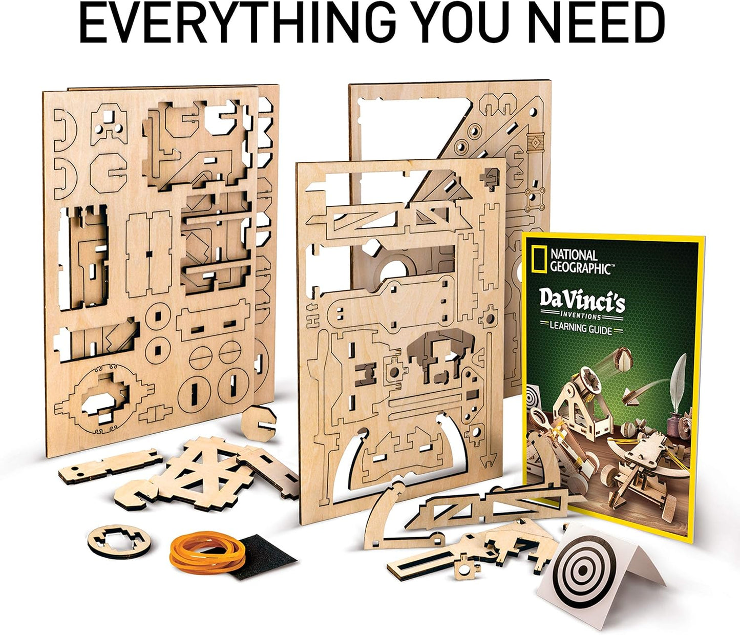 NATIONAL GEOGRAPHIC Da Vinci Model Kit - Catapult Kit for Kids, 3D Puzzle Building Toy for Boys and Girls, Wood Building Kit for Kids, A Great STEM Project, Engineering Model Kit (Amazon Exclusive)