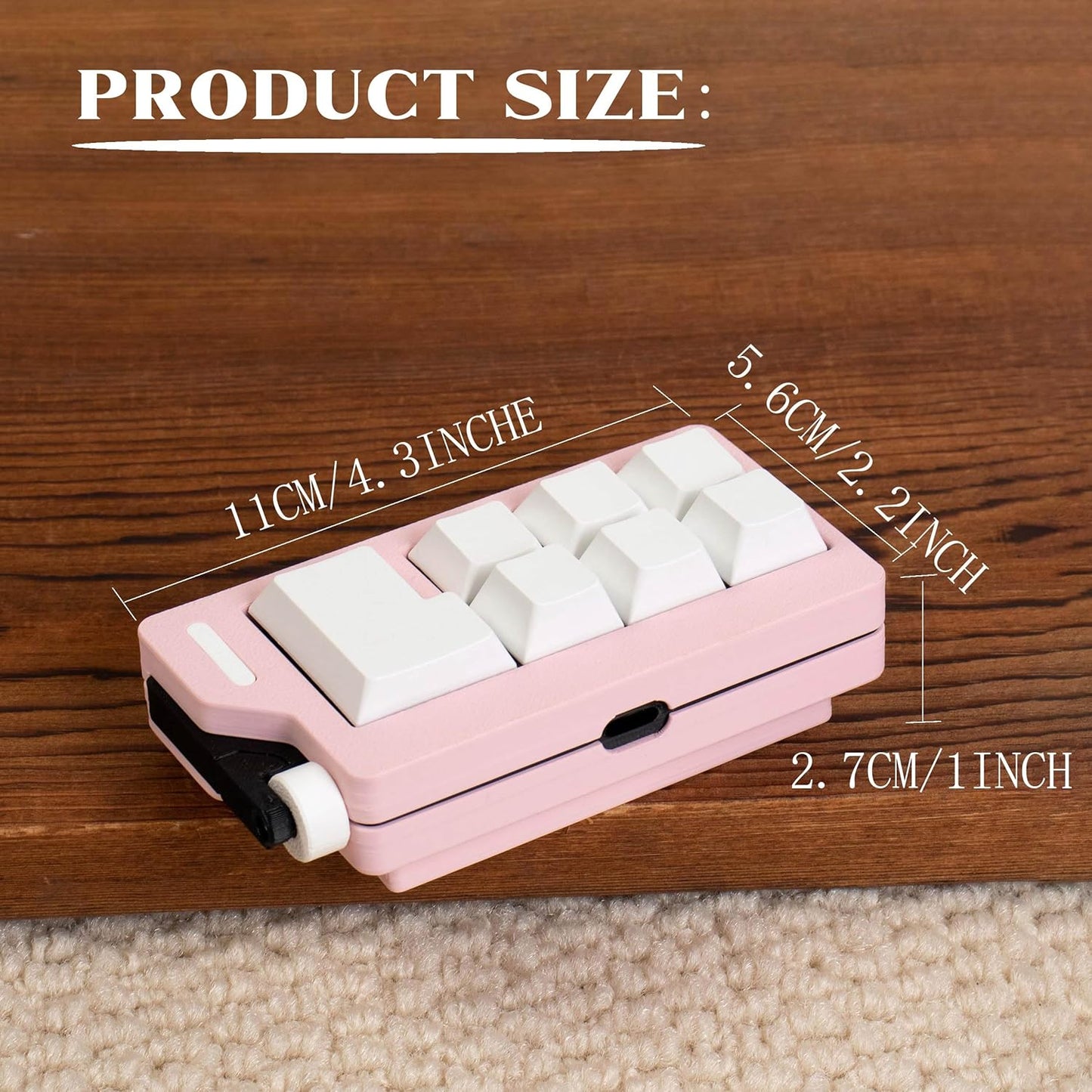 Keyboard Fidget Toys for Adults 3D Printing Keyboard Clicker Fidget Sensory Fun Toys with Keycaps Switch for Anxiety Decompression (Pink)