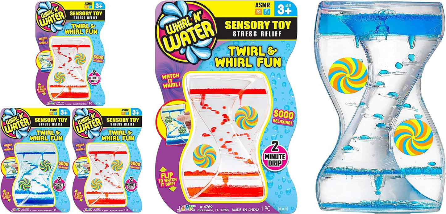 JA-RU Liquid Motion Hourglass Bubbler (3 Toy Assorted) Liquid Timer Sensory Fidget Toys for Kids & Adults. Stress Relief Calming Lava Lamp Desk Top Visual Toys. Preschool Classroom Decor. 4789-3s