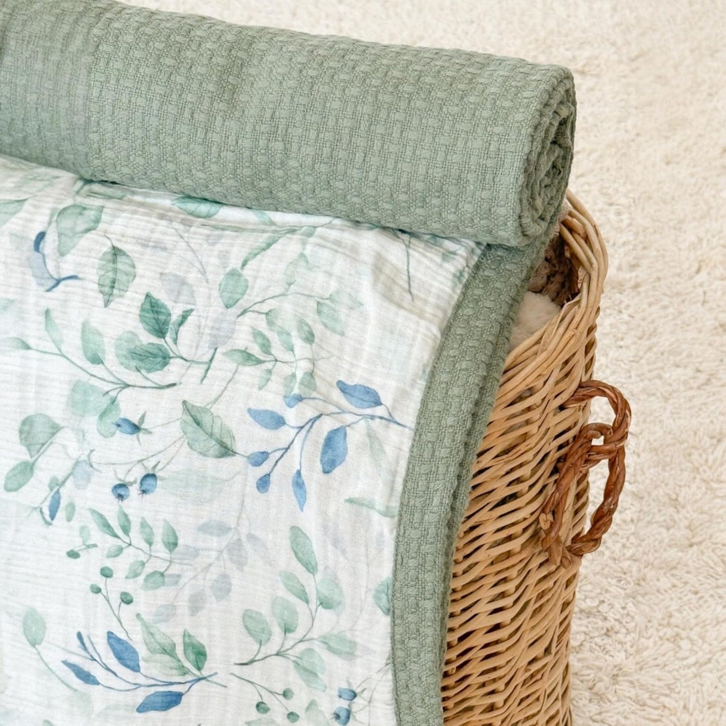 Personalized Baby Blanket with Name – Handmade 100% Organic Cotton Newborn Gift | Custom Knit Blanket for Boys, Girls, Kids & Baby Showers