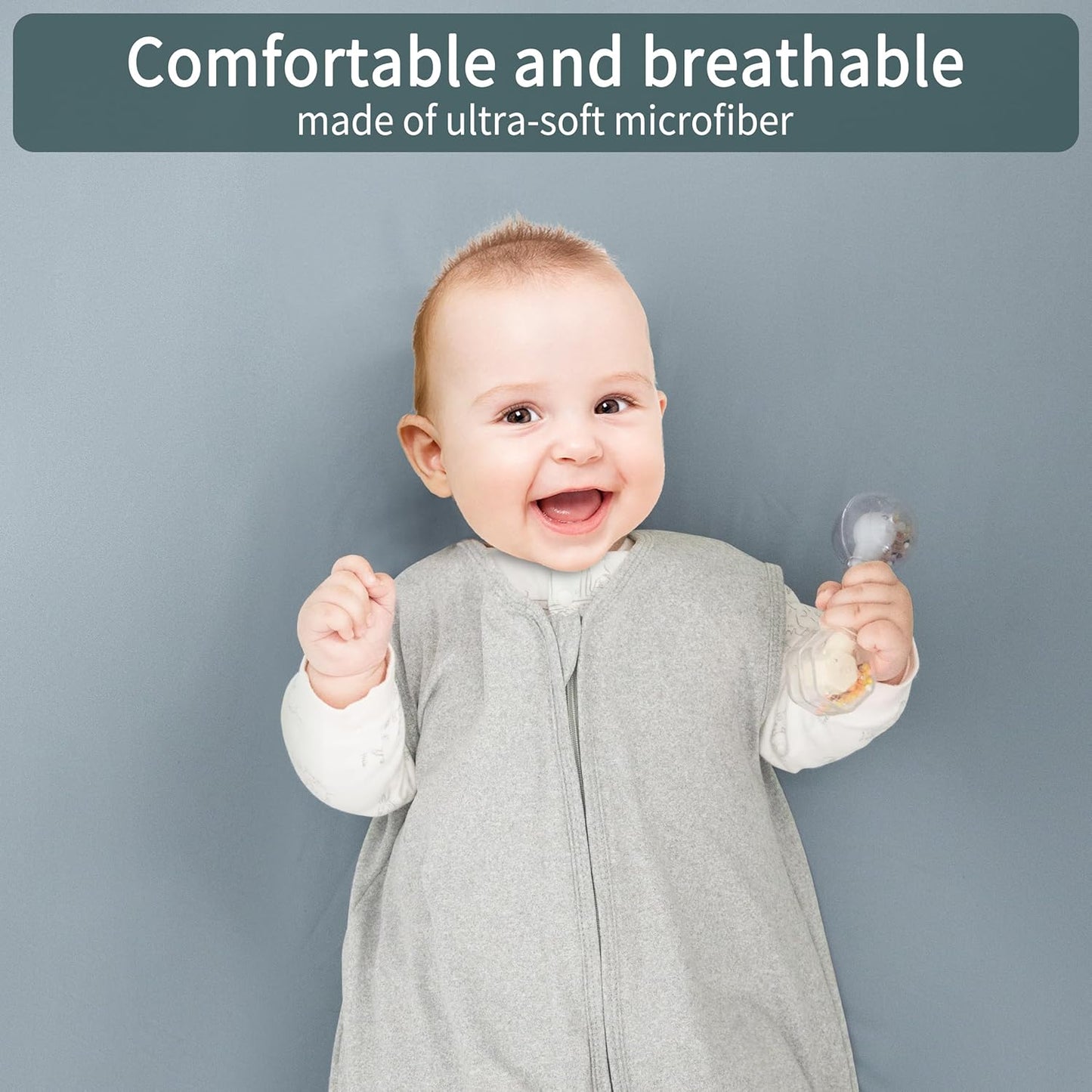 Baby Crib Sheets for Boys Girls, 2 Pack Fitted Crib Sheet for Standard Crib and Toddler Mattress, Soft Microfiber Baby Sheet 52x28x8in. (Cobblestone & Dark Gray)