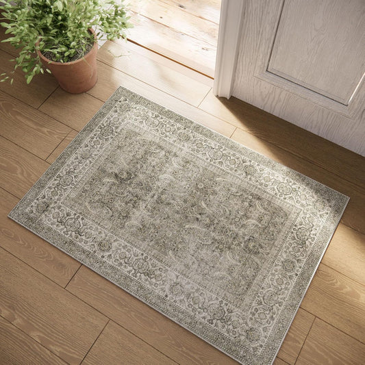 Machine Washable Small Rugs for Kitchen: Door Mat Indoor Entrance 2x3 Throw Rug Stain Resistant Non-Slip Low Pile Soft Carpets for Entryway Front Door Indoor Entrance Entry Bedroom