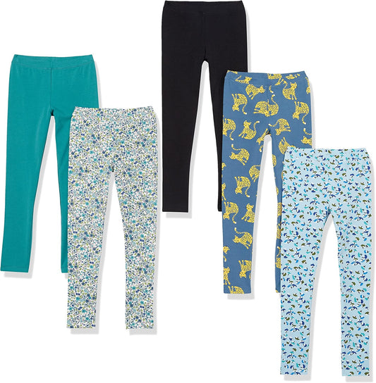 Amazon Essentials Girls and Toddlers' Leggings, Multipacks