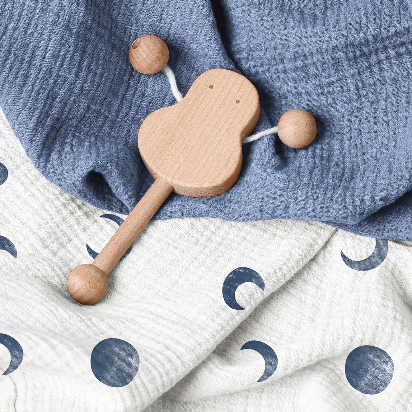 Bearmoss Changing Pad Cover, 2 Pack Muslin [100% Cotton] Diaper Changing Table Covers, 32'' x 16'' Soft Breathable Changing Pad Sheets for Unisex Baby Girls and Boys with Strap Holes (Bluemoon)